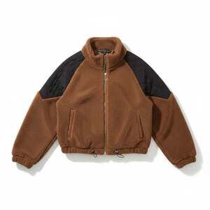 HYFVE Brown and Black Plaid Teddy Jacket